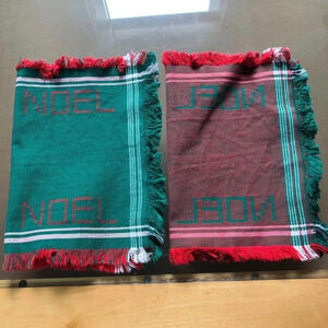 Christmas plates clothes napkins